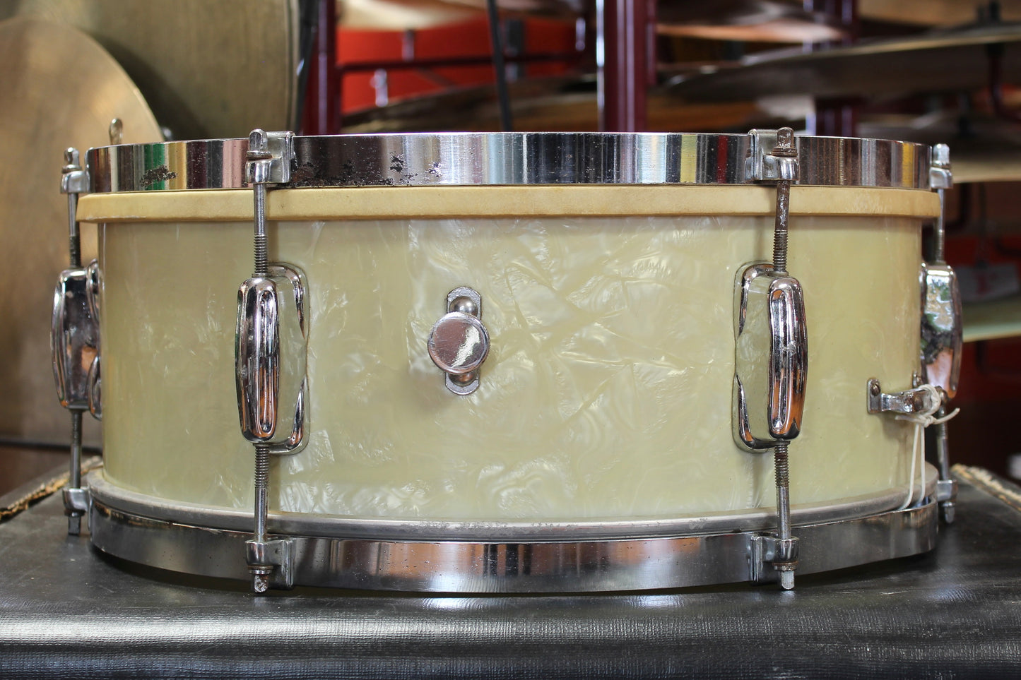 1960's Slingerland 5"x14" Snare Drum in White Marine Pearl