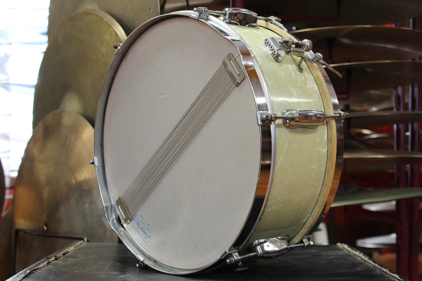 1960's Slingerland 5"x14" Snare Drum in White Marine Pearl
