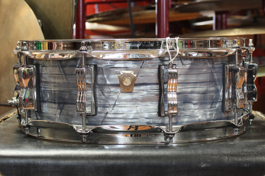 2000's Ludwig 5"x14" Classic Maple Snare Drum in Sky Blue Pearl