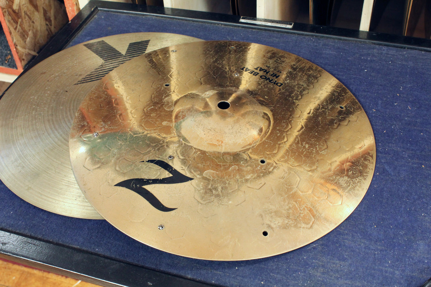 1980s Zildjian 13" K/Z Dyno Beat Hi-Hats w/ Rivets 808/1428g