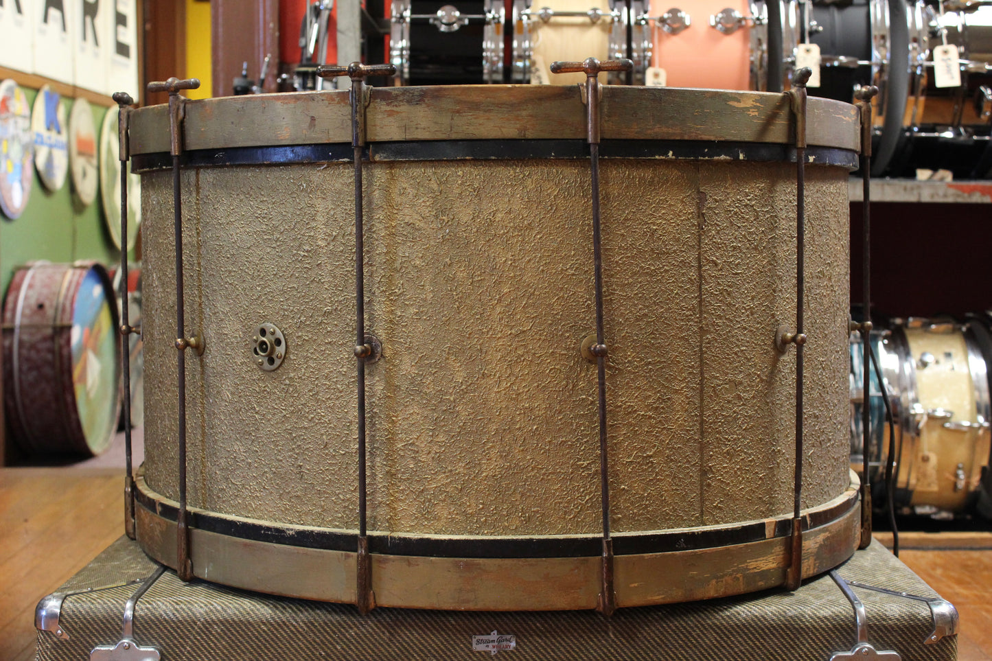 1930s Ludwig and Ludwig 14x27.5 Bass Drum in Stipelgold