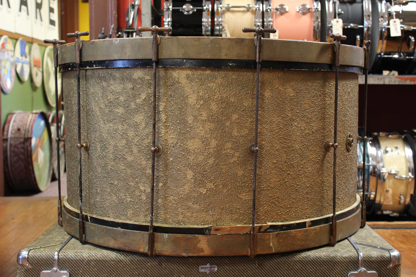 1930s Ludwig and Ludwig 14x27.5 Bass Drum in Stipelgold