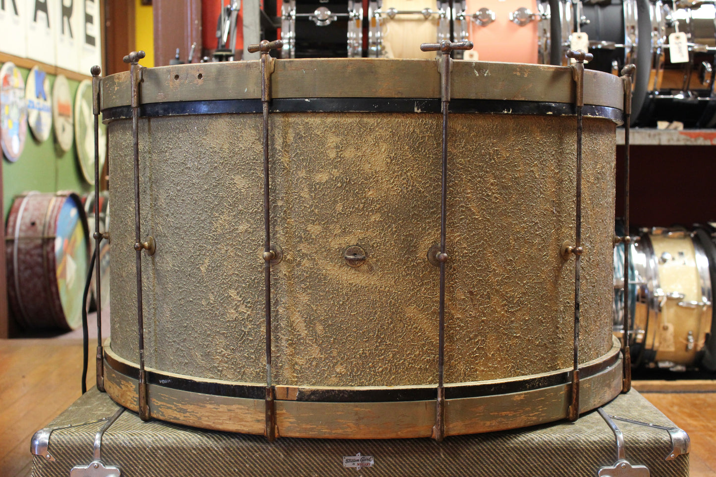 1930s Ludwig and Ludwig 14x27.5 Bass Drum in Stipelgold