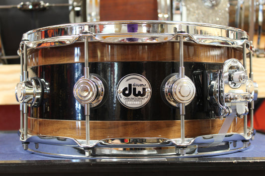 DW 6x14 Collector's Series Walnut/Aluminum Reverse Edge Snare Drum