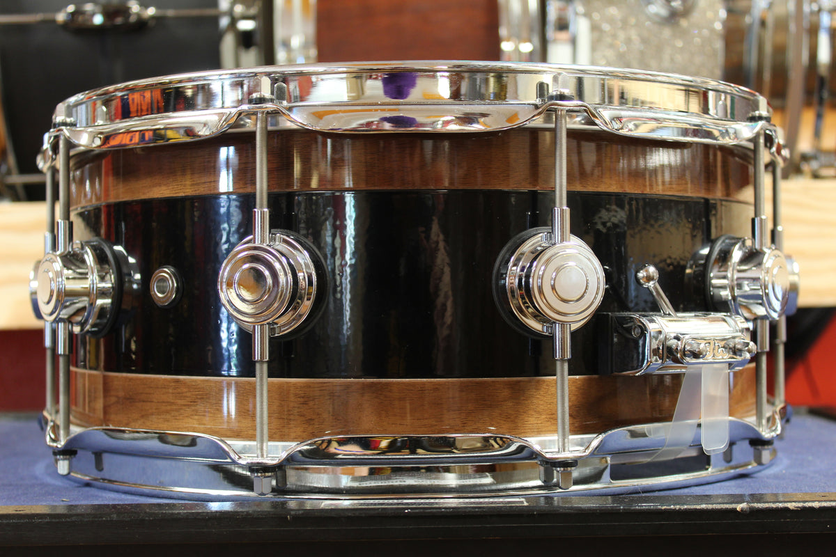 DW 6x14 Collector's Series Walnut/Aluminum Reverse Edge Snare Drum