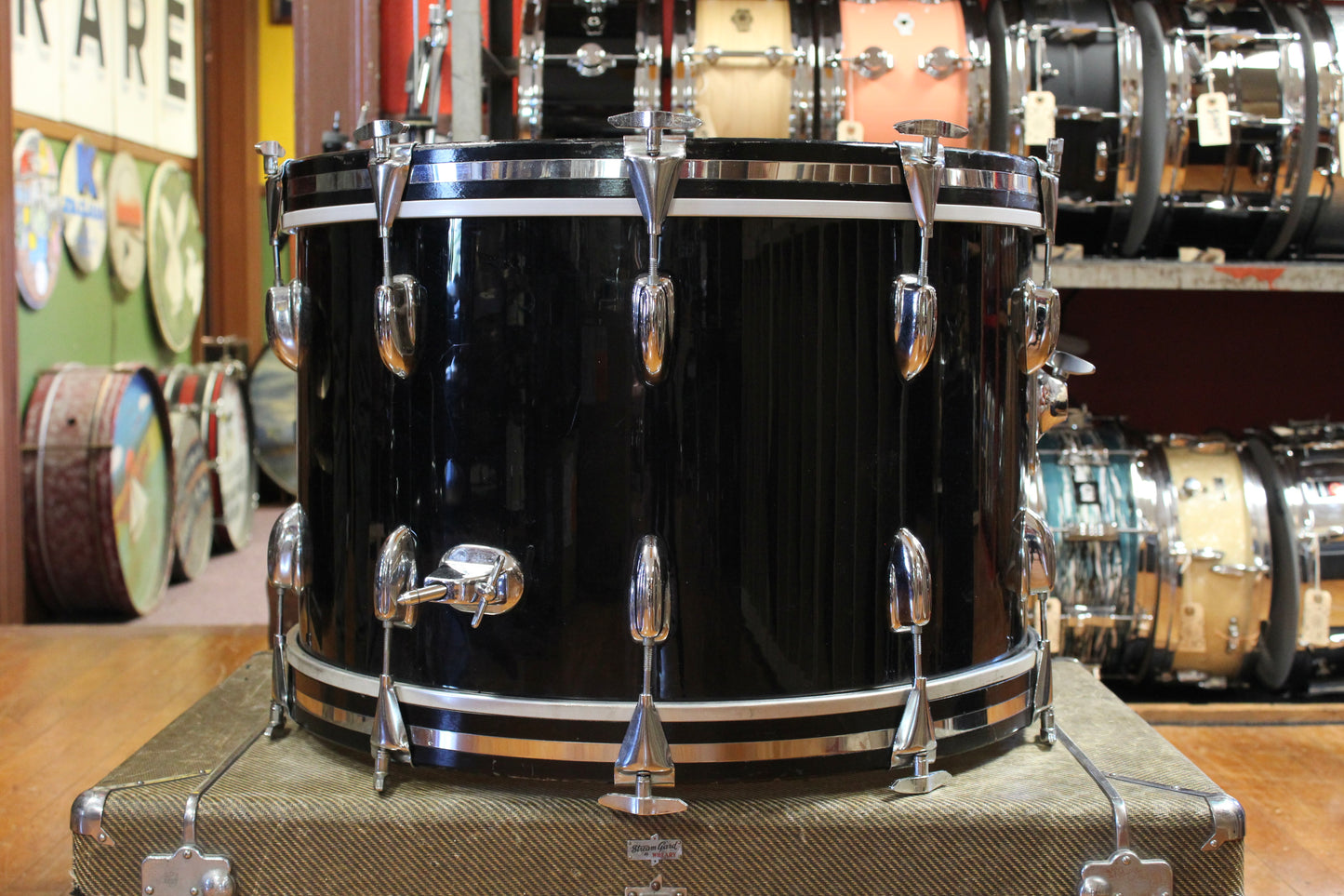 1970 Slingerland Gene Krupa Deluxe Outfit in Black Beauty 14x22 9x13 16x16