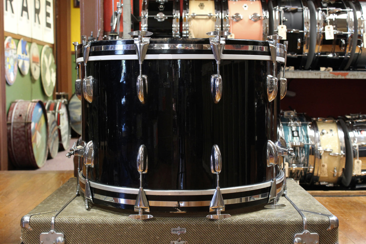 1970 Slingerland Gene Krupa Deluxe Outfit in Black Beauty 14x22 9x13 16x16