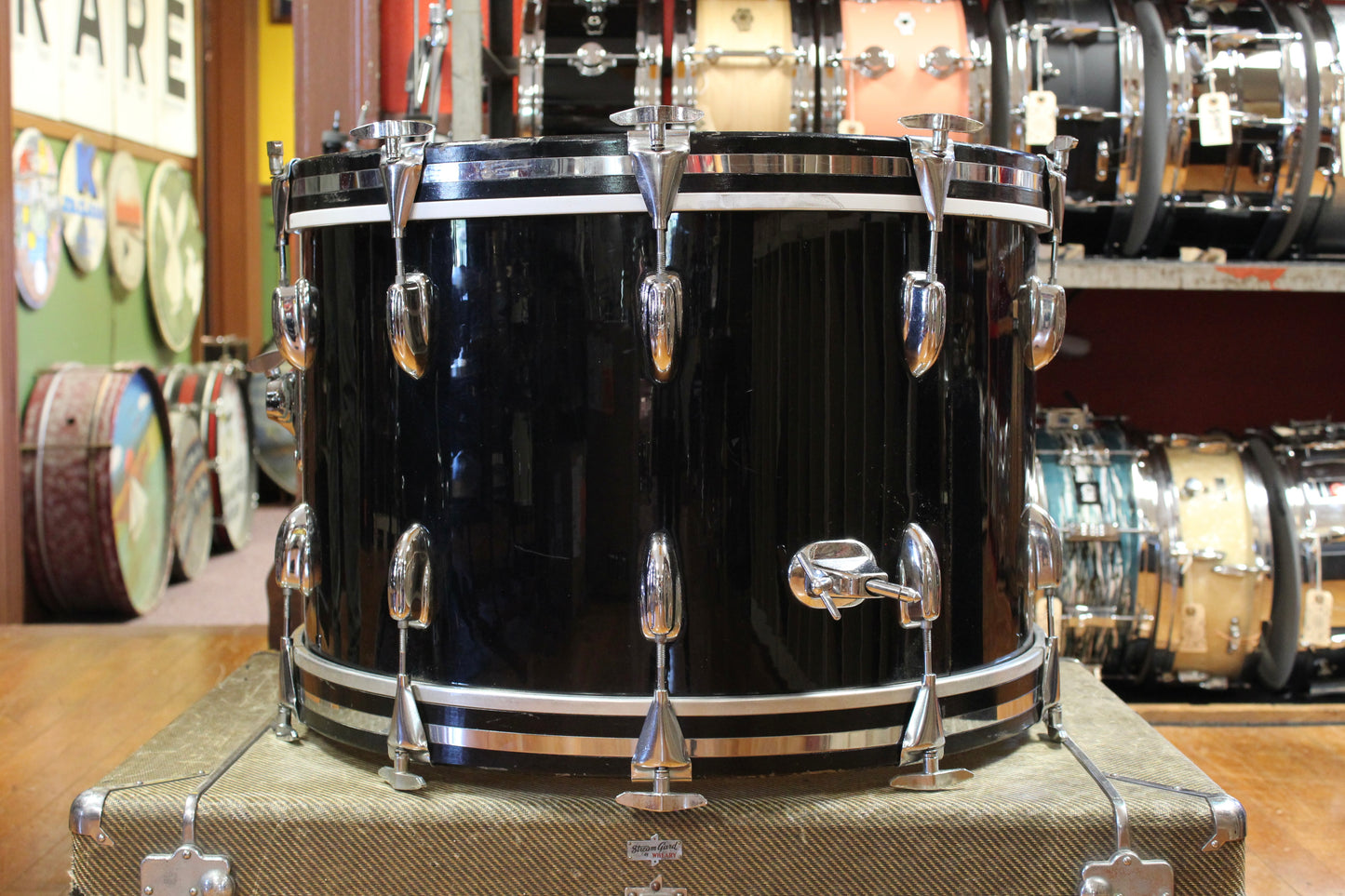 1970 Slingerland Gene Krupa Deluxe Outfit in Black Beauty 14x22 9x13 16x16