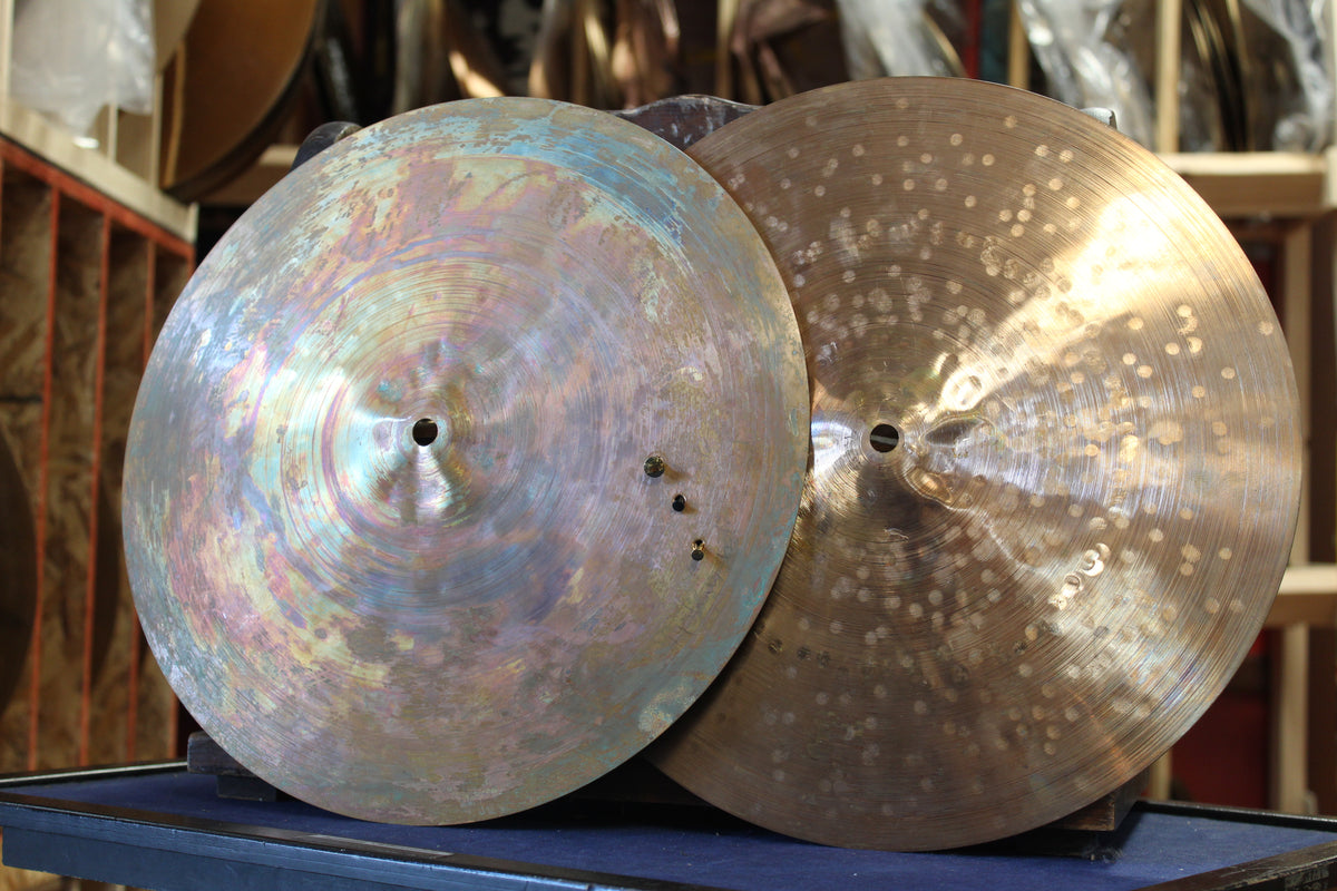 Kupo Cymbals 14" Crumply Bell Rainbow Hi Hat Cymbals 774g/772g