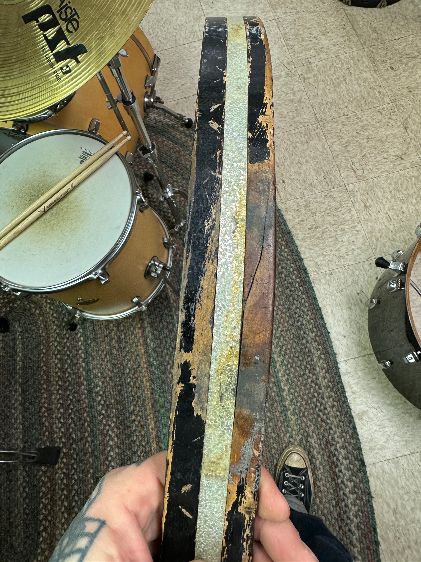 1970's Ludwig 14"x24" Bass Drum in Black Cortex