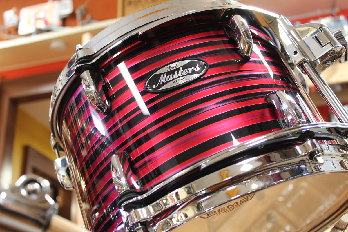 Pearl Masters Maple MM6 9x13 16x16 16x18 14x24 in Red Oyster Swirl
