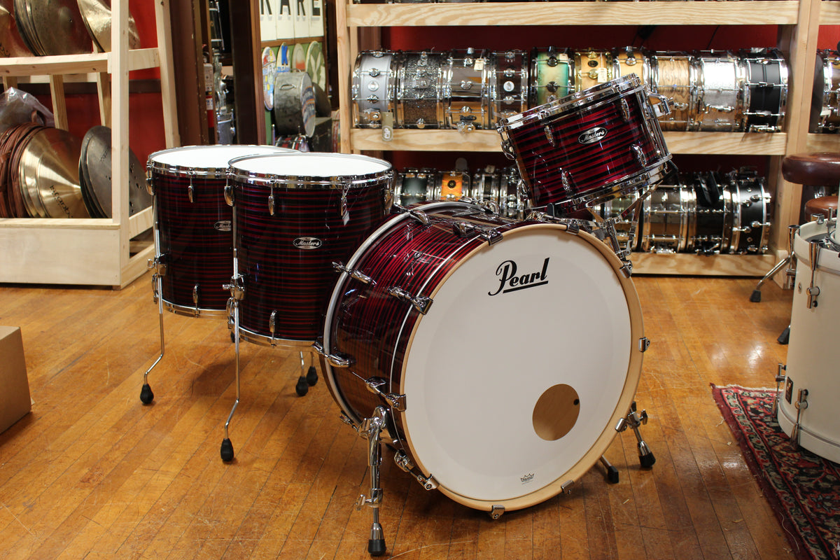 Pearl Masters Maple MM6 9x13 16x16 16x18 14x24 in Red Oyster Swirl