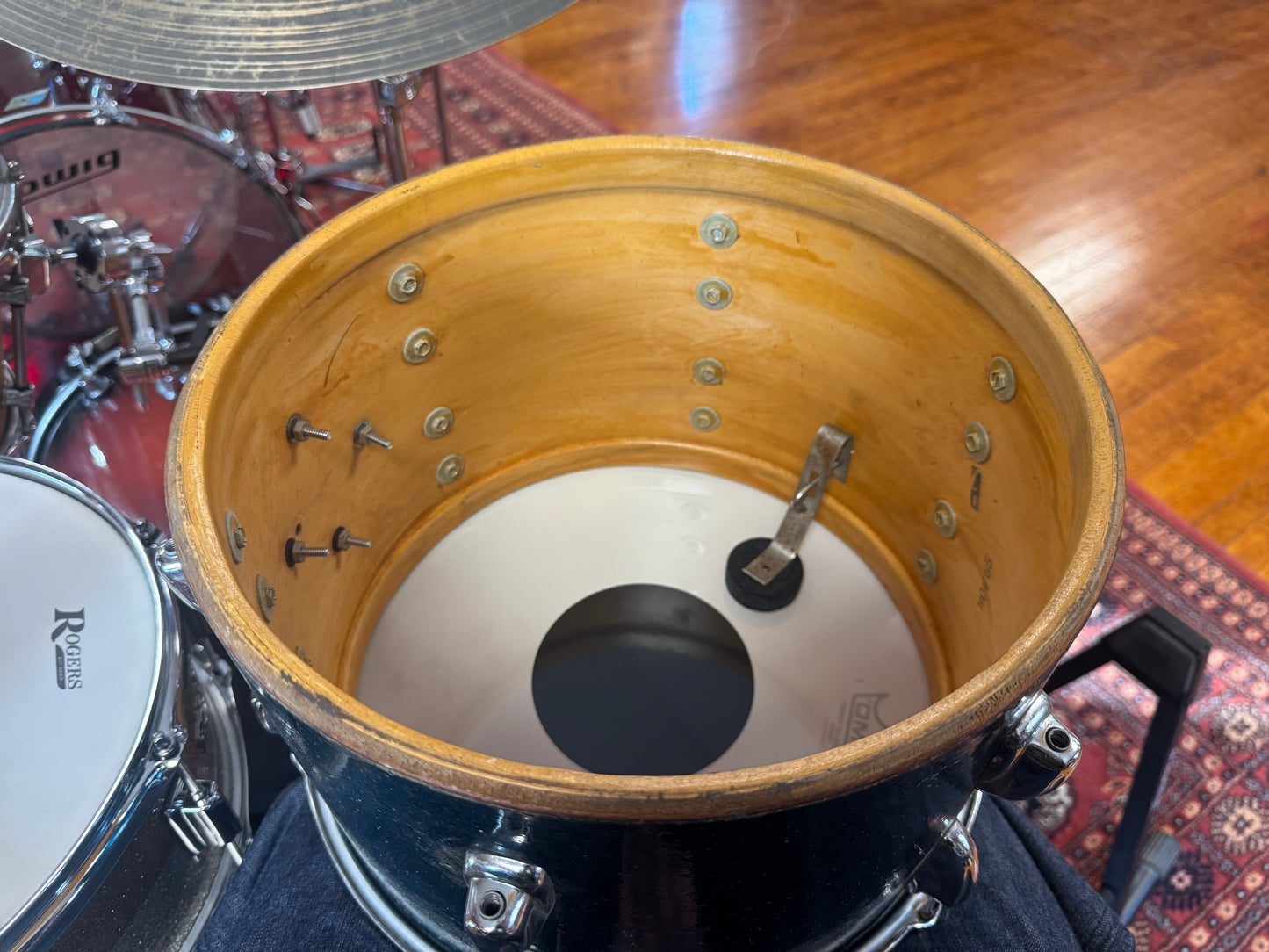 1965 Slingerland 9x13 Tom in Blue Sparkle