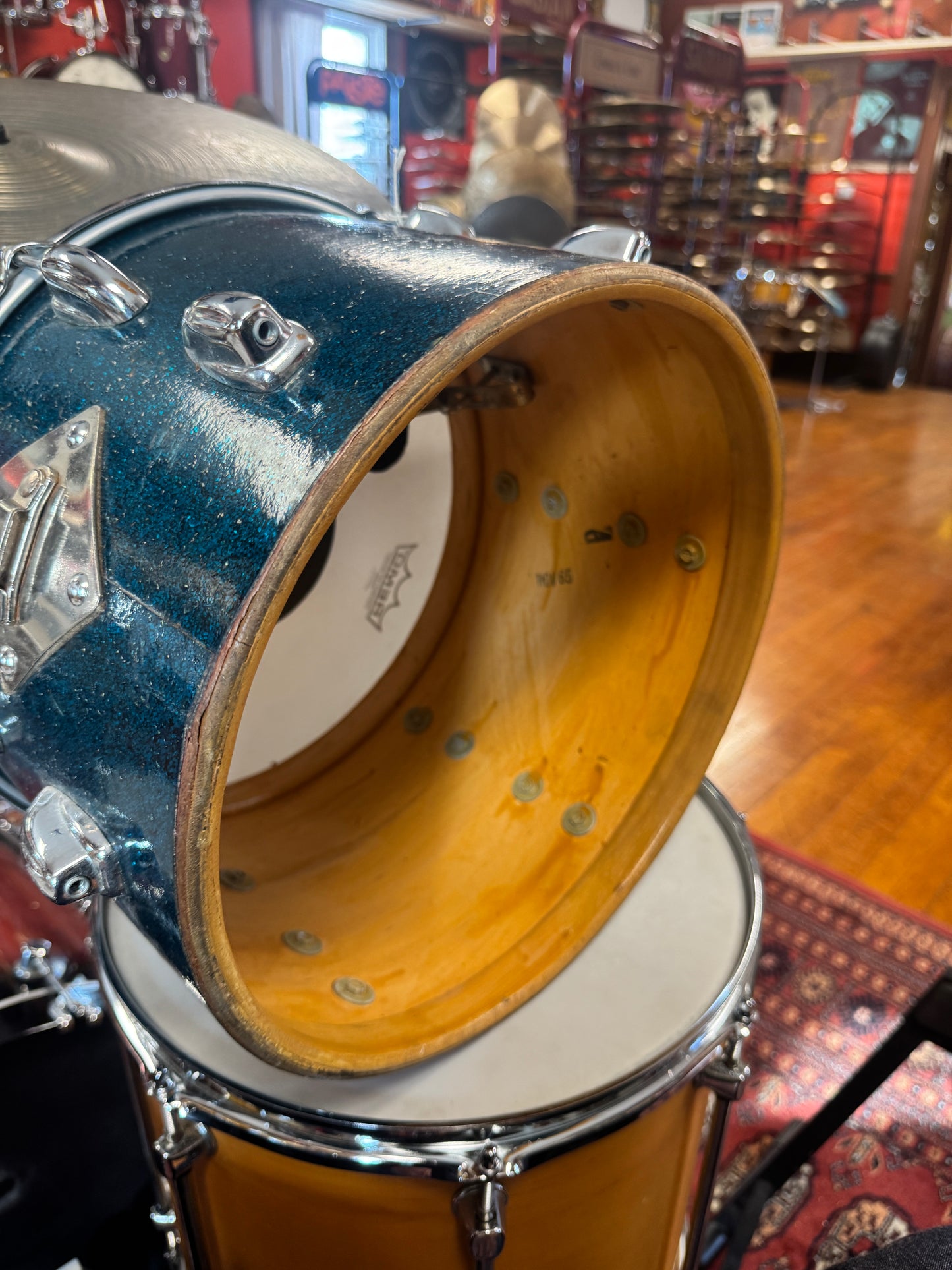 1965 Slingerland 9x13 Tom in Blue Sparkle