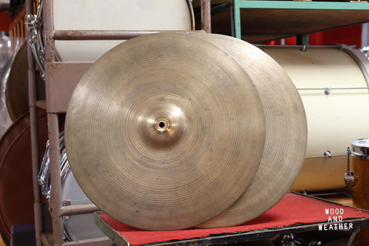 1950s A. Zildjian 16" Concert Cymbal Hi-Hat Pair 1481/1527g