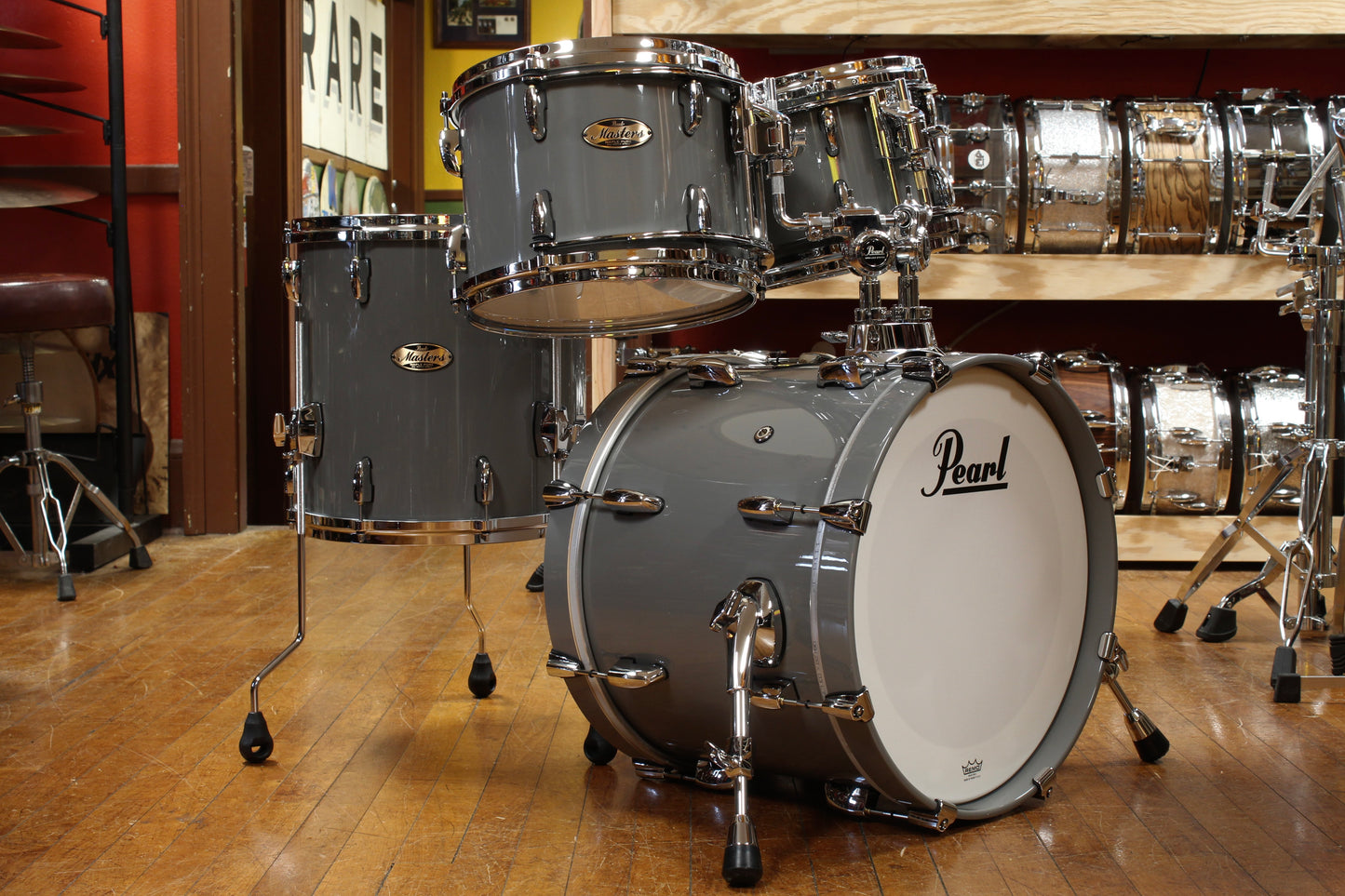 Pearl Masters Pure Maple Bop 14x18 14x14 9x12 8x10 Putty Grey