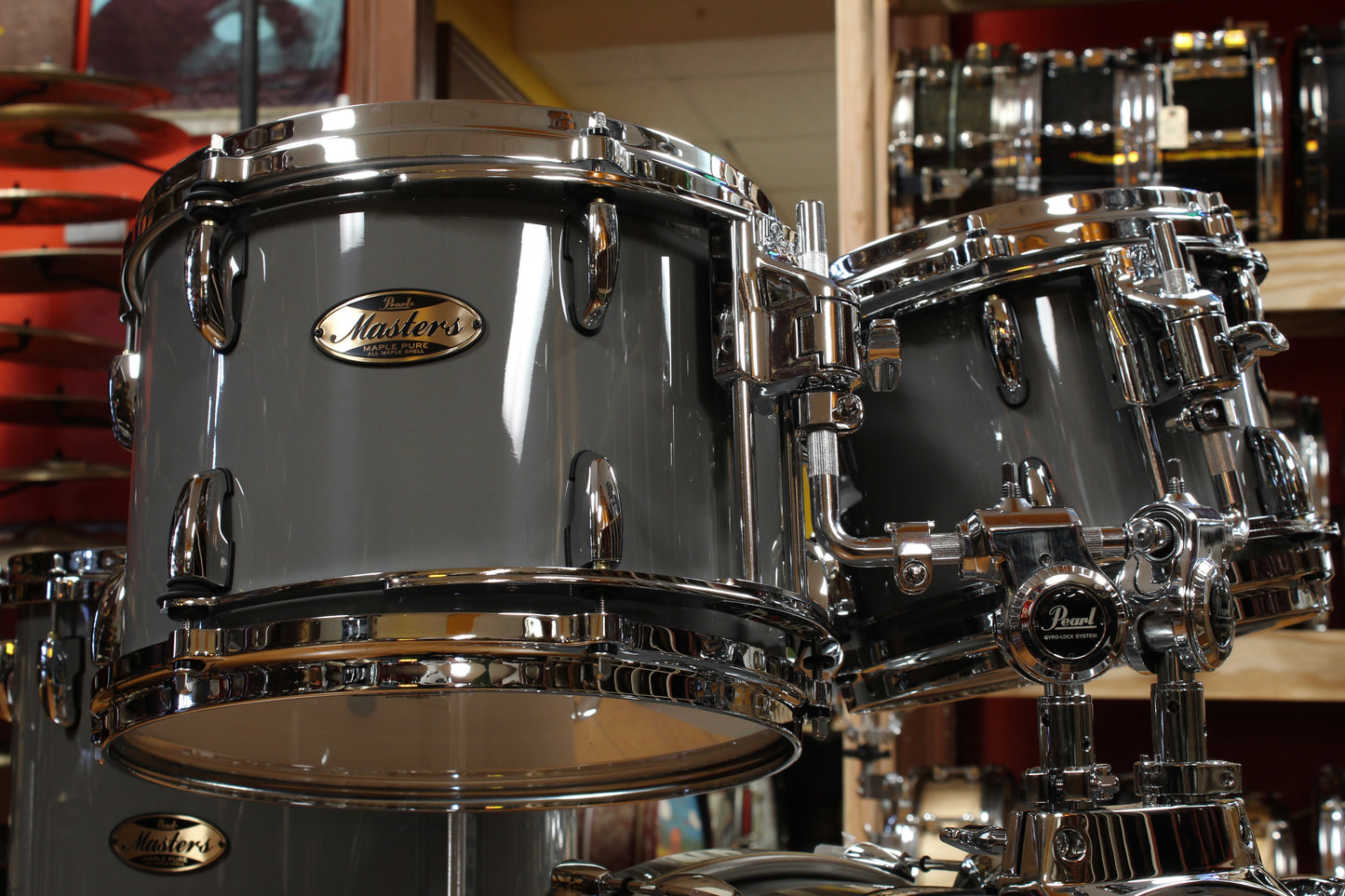 Pearl Masters Pure Maple Bop 14x18 14x14 9x12 8x10 Putty Grey