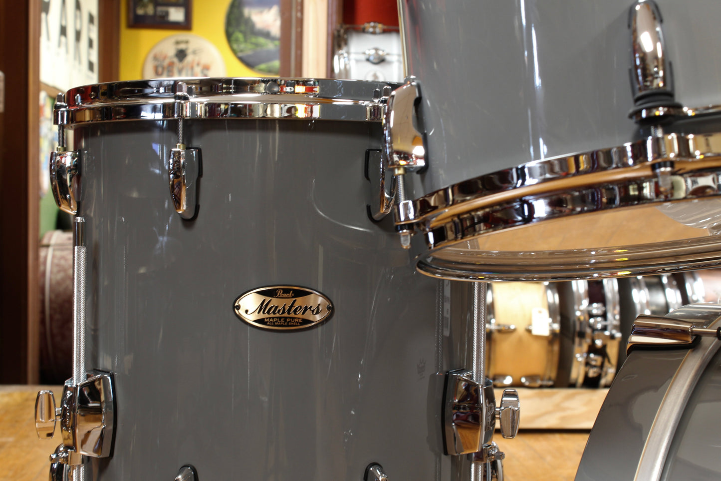 Pearl Masters Pure Maple Bop 14x18 14x14 9x12 8x10 Putty Grey