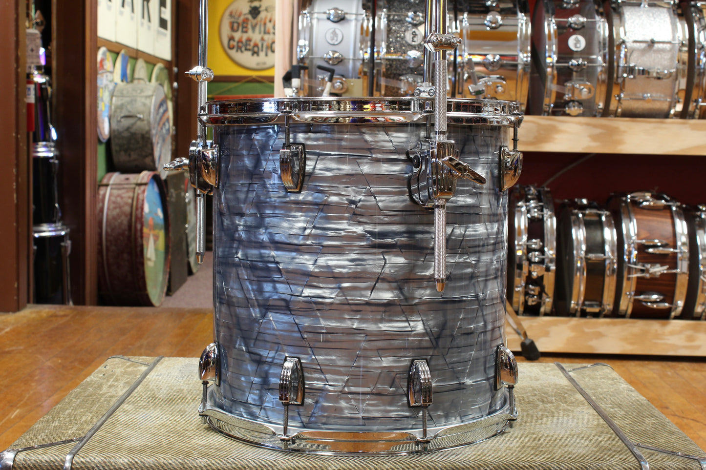 Ludwig Classic Maple Outfit in Sky Blue Pearl 14x20 8x12 14x14