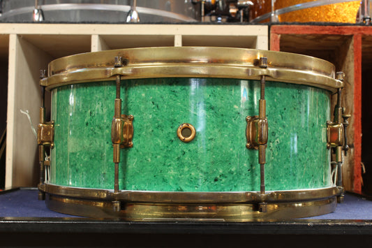1930s Leedy 6x14 Broadway Snare Drum in Jade Green