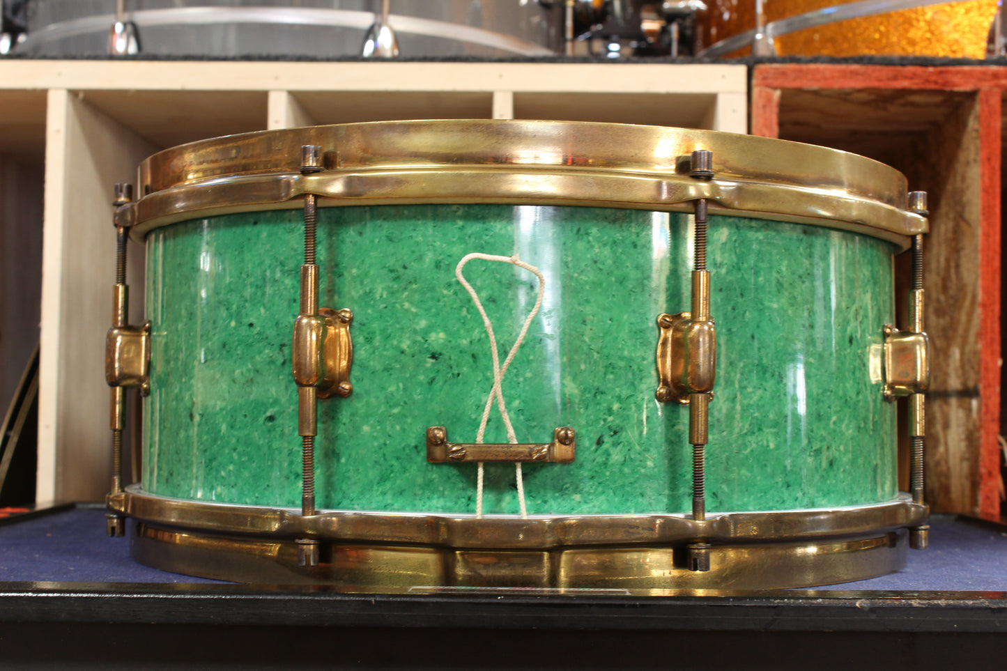 1930s Leedy 6x14 Broadway Snare Drum in Jade Green