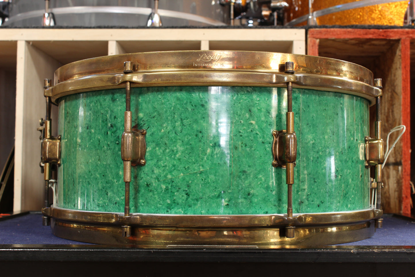 1930s Leedy 6x14 Broadway Snare Drum in Jade Green