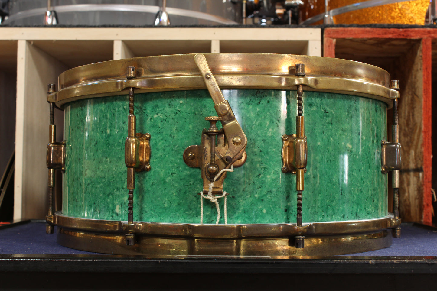 1930s Leedy 6x14 Broadway Snare Drum in Jade Green
