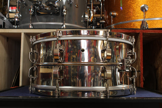 1940s Leedy 6.5x14 Commander Nickel Over Brass Snare Drum