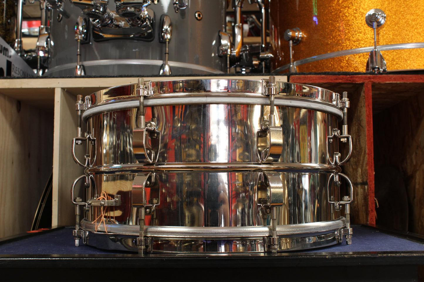 1940s Leedy 6.5x14 Commander Nickel Over Brass Snare Drum