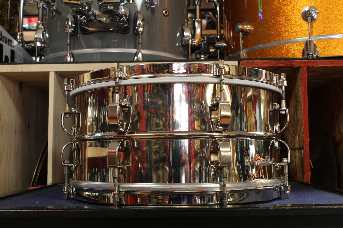 1940s Leedy 6.5x14 Commander Nickel Over Brass Snare Drum