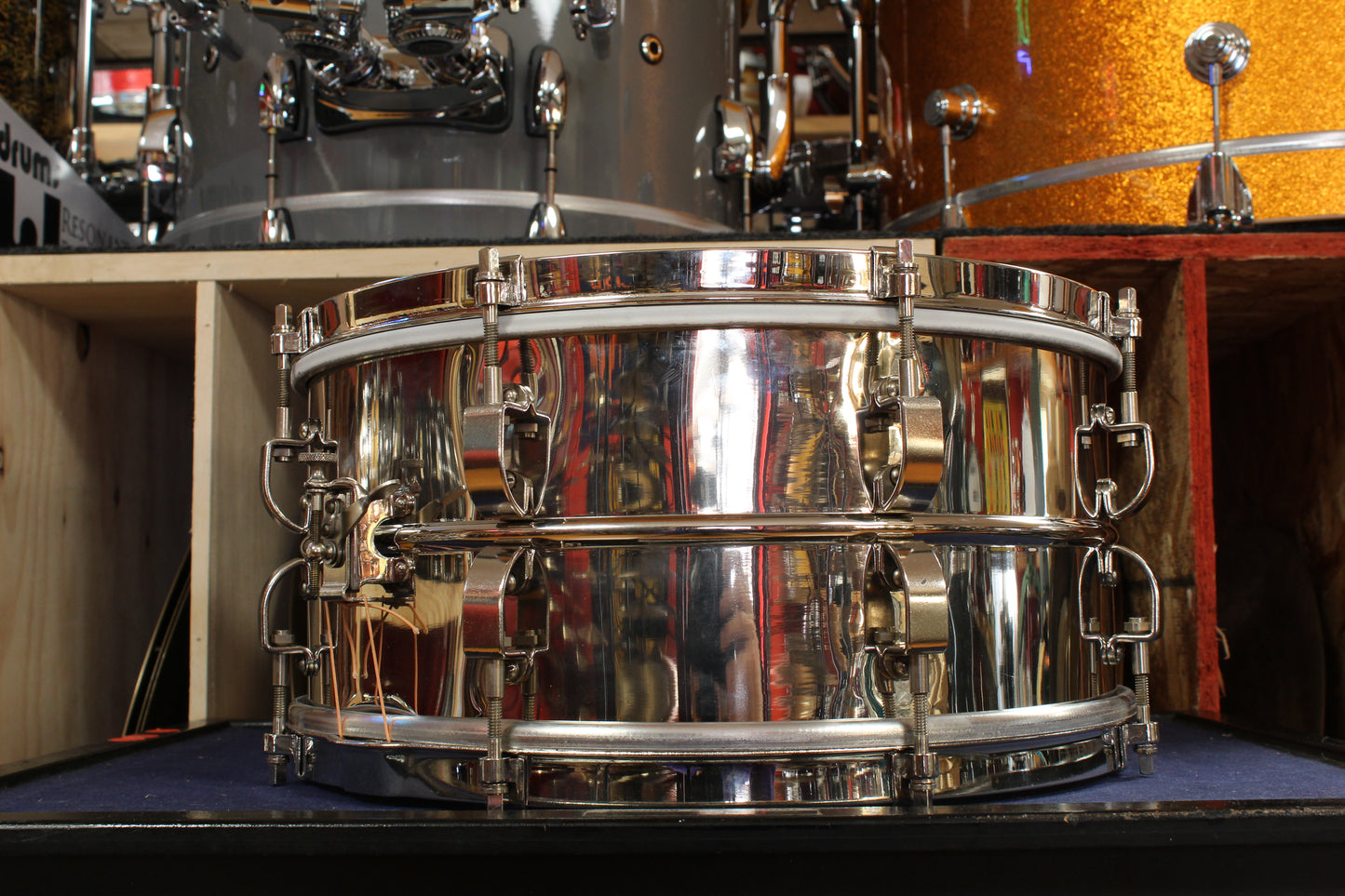 1940s Leedy 6.5x14 Commander Nickel Over Brass Snare Drum