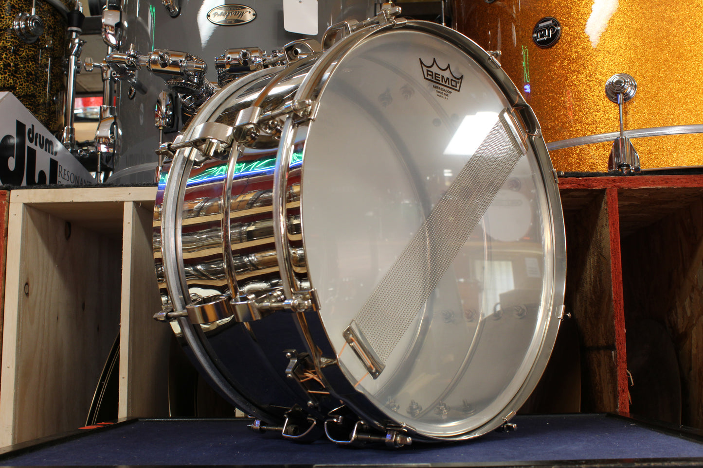 1940s Leedy 6.5x14 Commander Nickel Over Brass Snare Drum