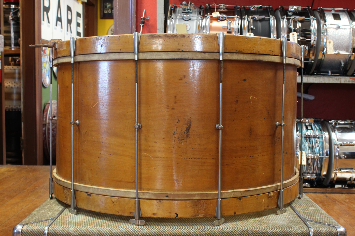 1900s Walberg and Auge 14x28 Single Tension Bass Drum