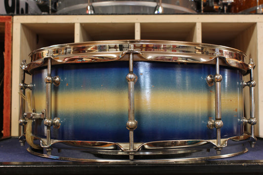 1940s Slingerland 5x14 Professional Model Snare Drum in Blue and Gold Duco