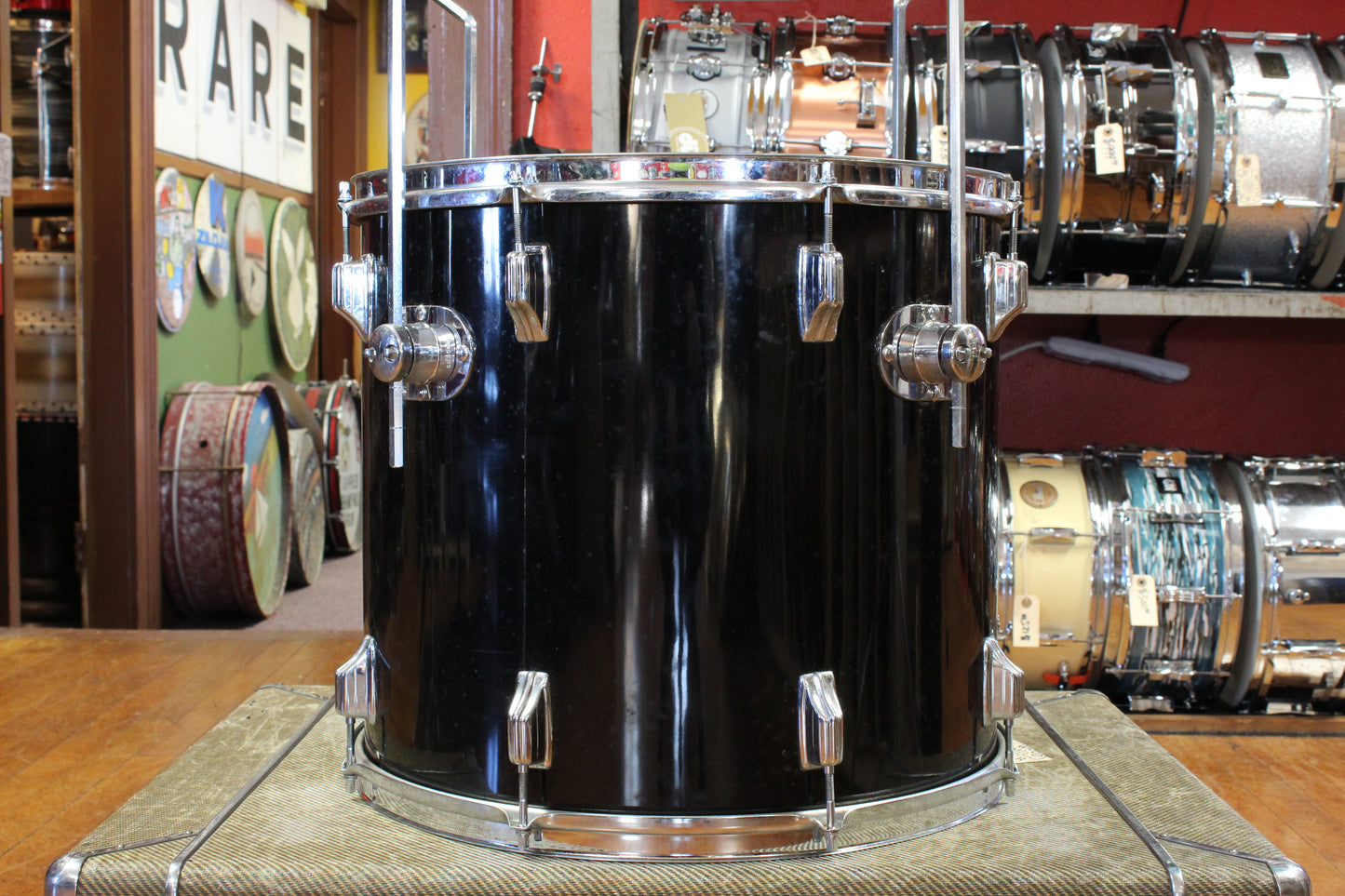 1970s Rogers 16x18 Floor Tom in Jet Black