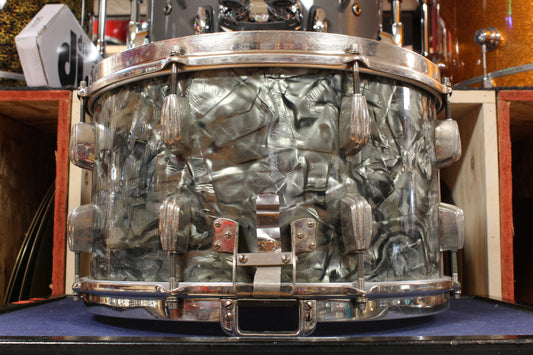 1940s Slingerland 8x14 Radio King Snare Drum in Black Diamond Pearl