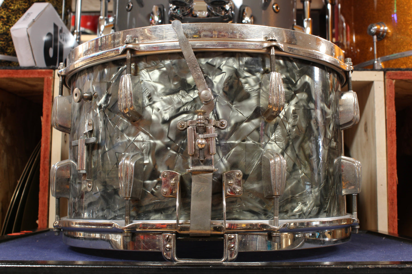 1940s Slingerland 8x14 Radio King Snare Drum in Black Diamond Pearl