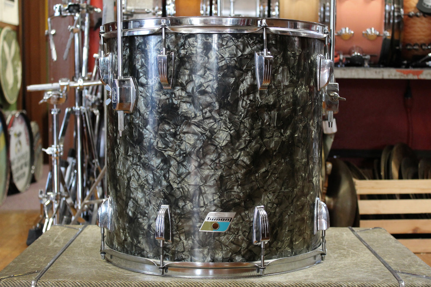 1960s/70s Ludwig Super Classic Outfit in Black Diamond Pearl 14x22 9x13 16x16