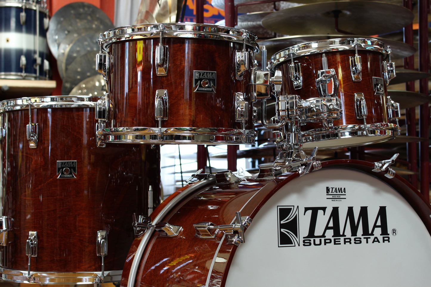 Tama 50th Anniversary Limited Edition Superstar Reissue Drum Kit - Super Mahogany