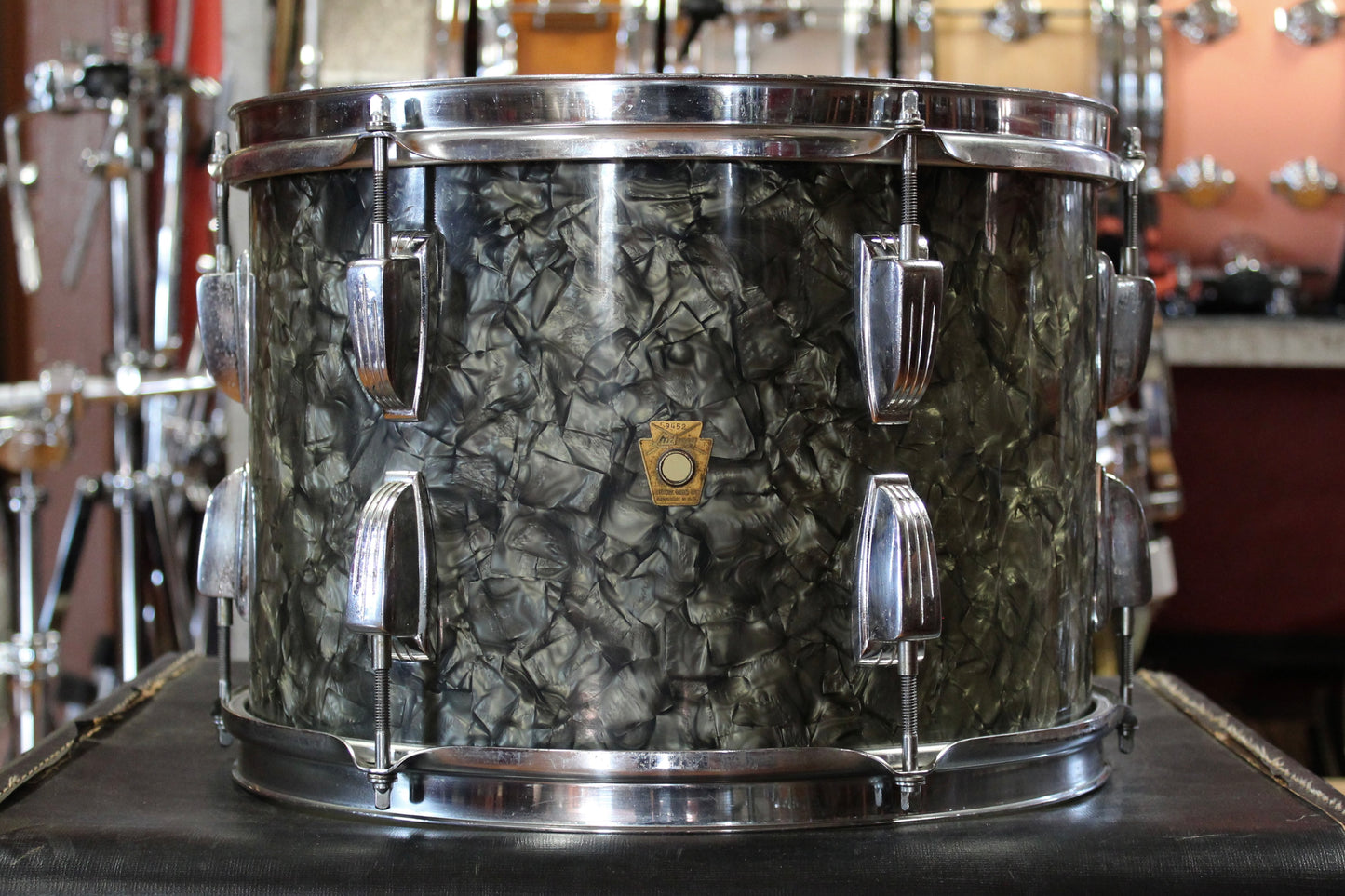 1960s/70s Ludwig Super Classic Outfit in Black Diamond Pearl 14x22 9x13 16x16