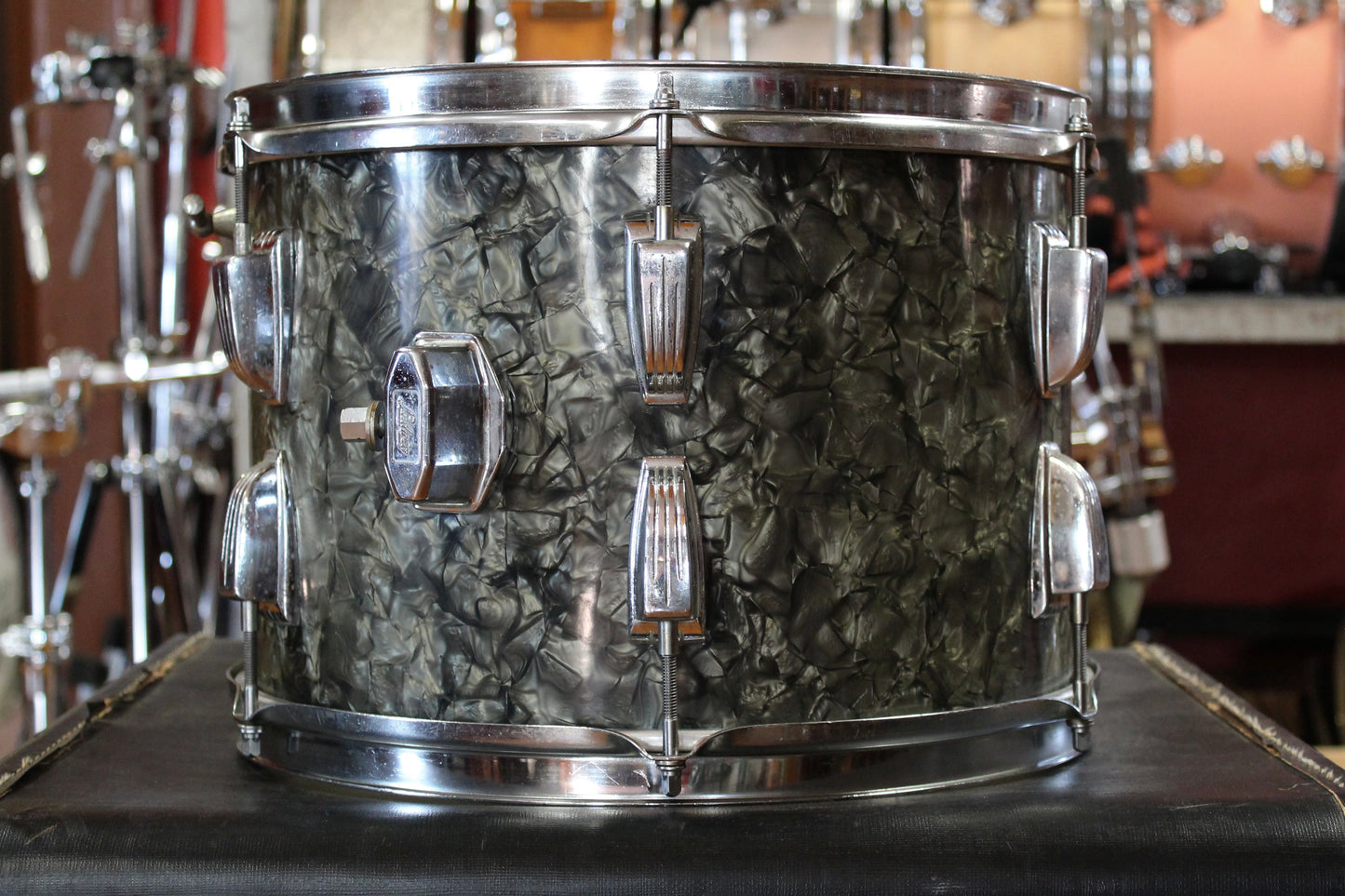 1960s/70s Ludwig Super Classic Outfit in Black Diamond Pearl 14x22 9x13 16x16