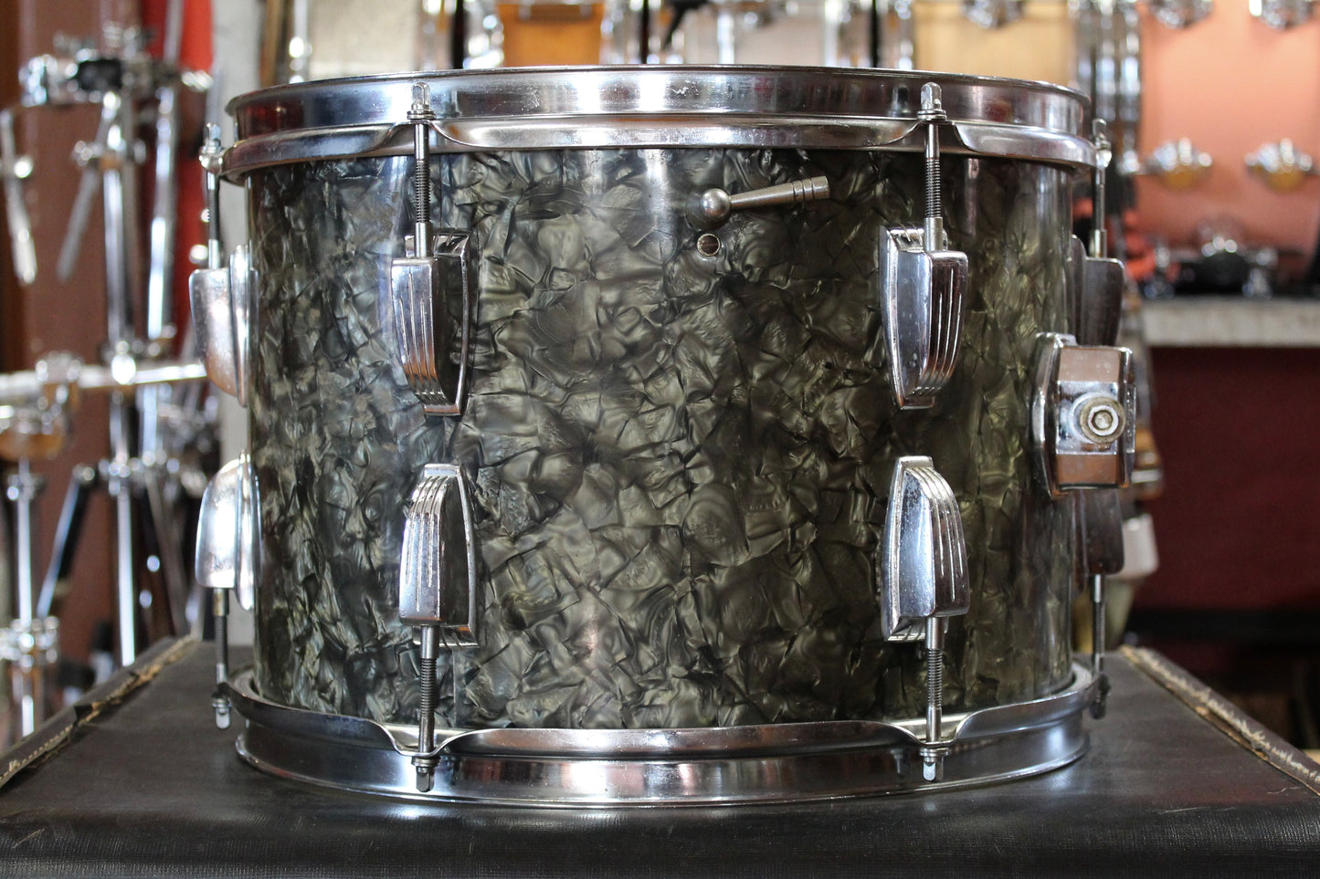 1960s/70s Ludwig Super Classic Outfit in Black Diamond Pearl 14x22 9x13 16x16