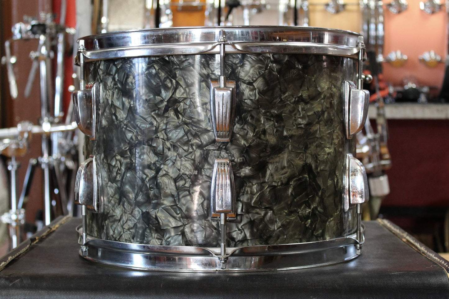 1960s/70s Ludwig Super Classic Outfit in Black Diamond Pearl 14x22 9x13 16x16