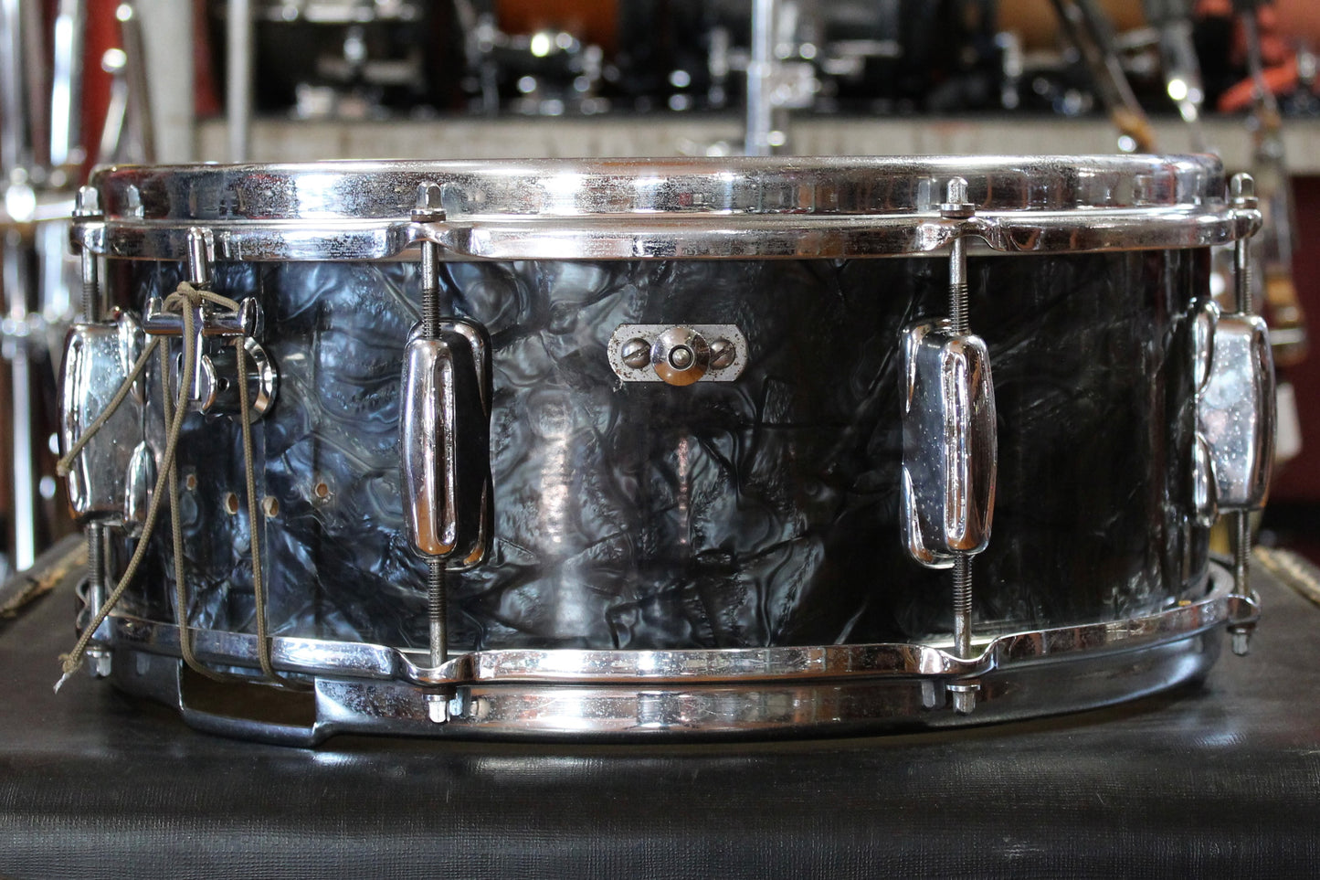 1960's Slingerland 5x14 Solid Maple Snare Drum in Black Diamond Pearl