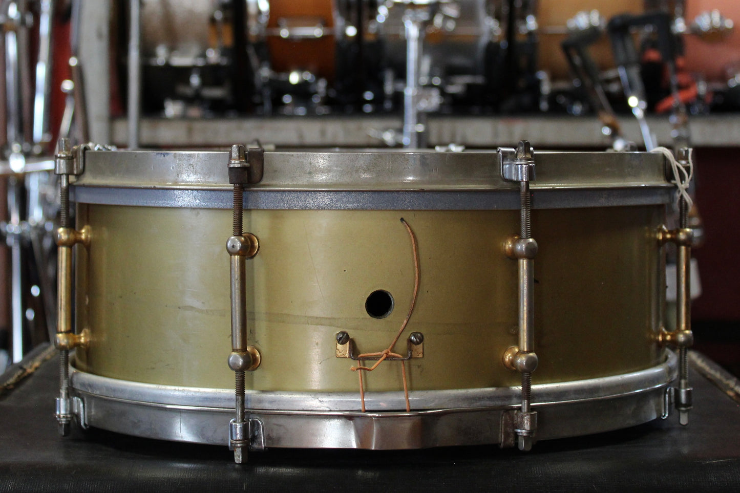 1920s Albert E. S. Alers 5x14 Snare Drum in Olive Green
