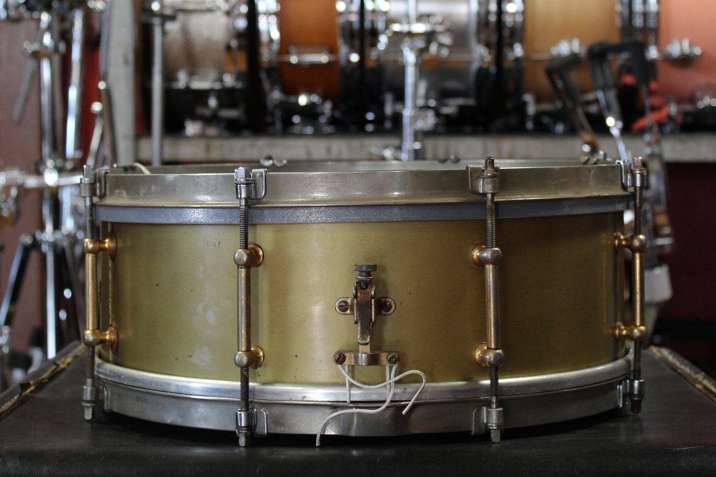 1920s Albert E. S. Alers 5x14 Snare Drum in Olive Green