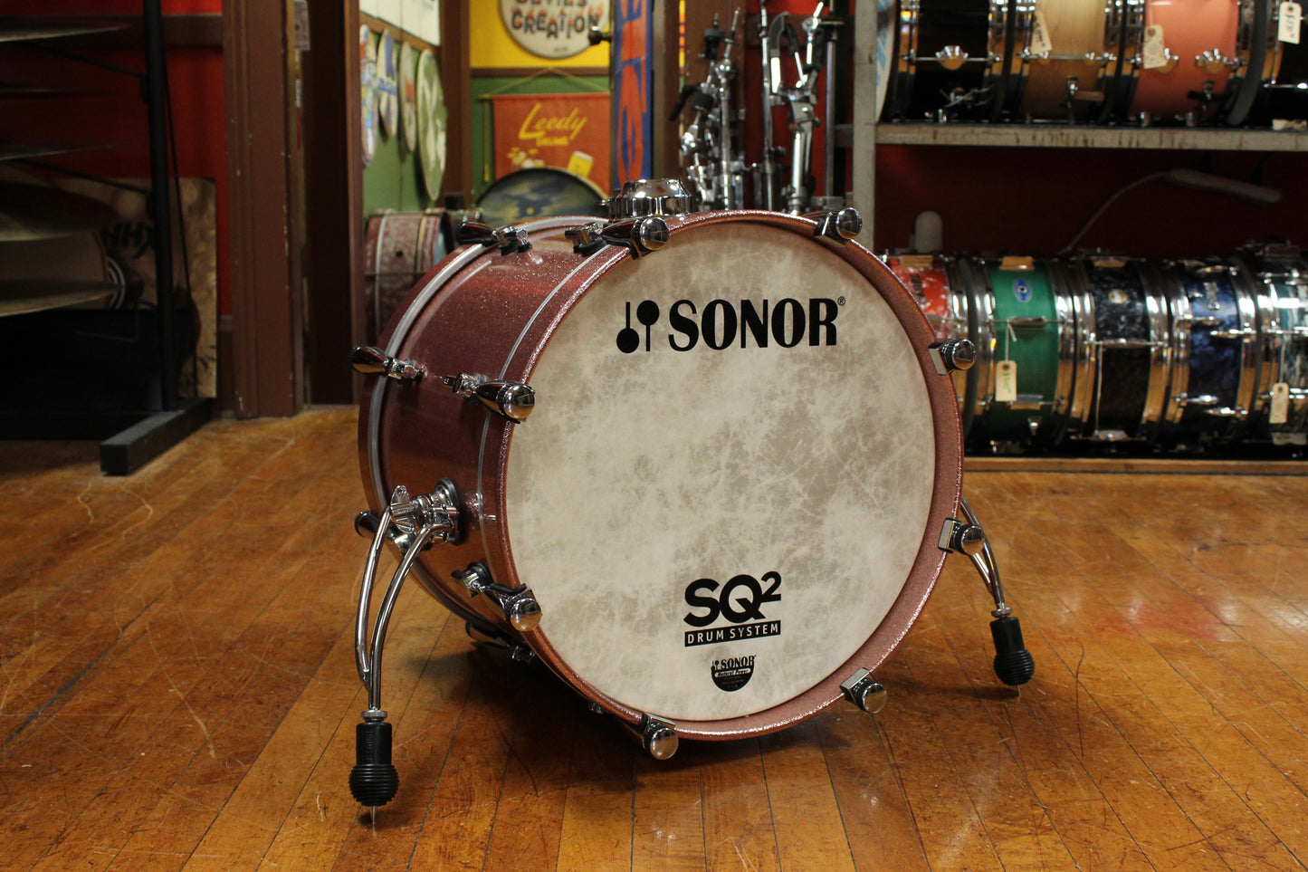 Sonor SQ2 Vintage Maple in Bright Copper Sparkle 14x18 8x12 14x14