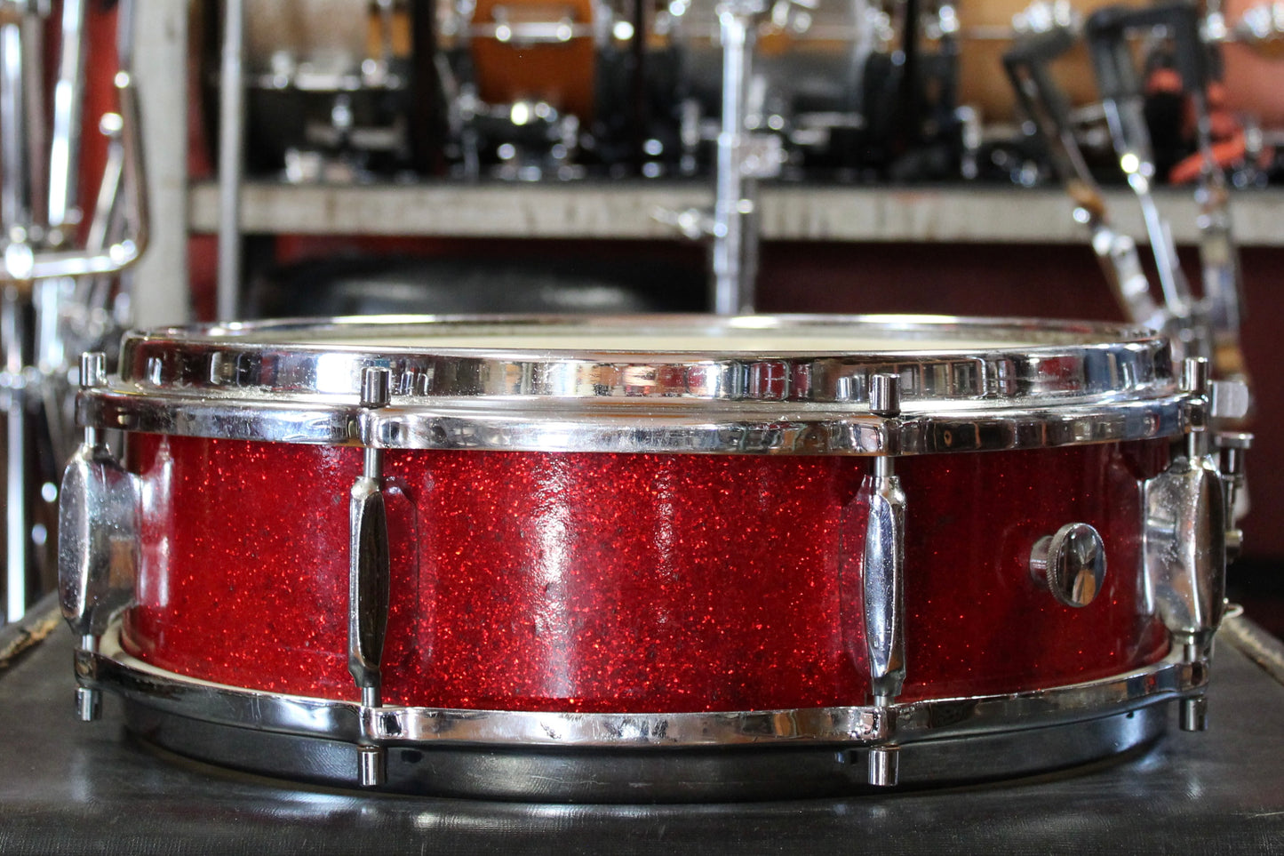 1960s Sonor 5x14 Snare Drum in Red Sparkle