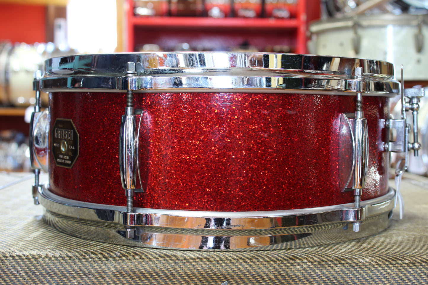 1970 Gretsch Dixieland Snare Drum 5.5x14 in Red Sparkle