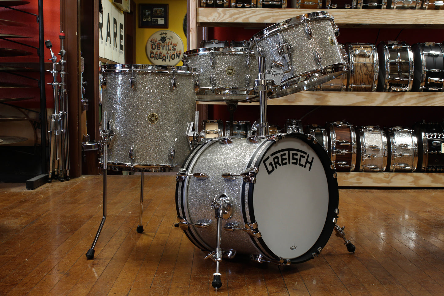 Gretsch Broadkaster 12x16 14x14 8x12 in Silver Glass